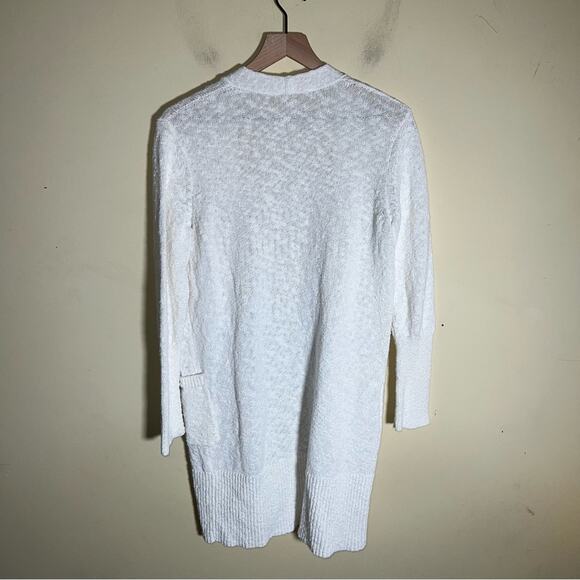ATHLETA long line cotton blend open front cardigan with pockets L - Picture 6 of 6